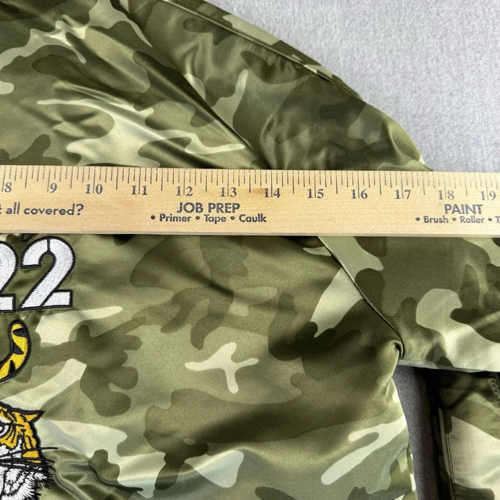The Childrens Place Camo Bomber Jacket Tiger Bengal‎ 22 Youth XL 14 Zip